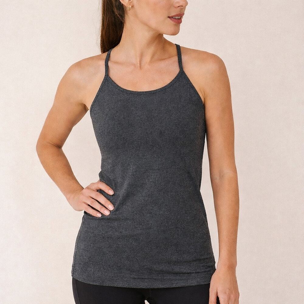 Patagonia Cross Beta Seamless Racerback Tank Top Gray Stretch Cami XS Shelf Bra